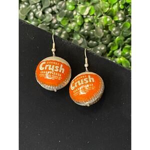 Orange Crush Recycled Bottle Cap Earrings